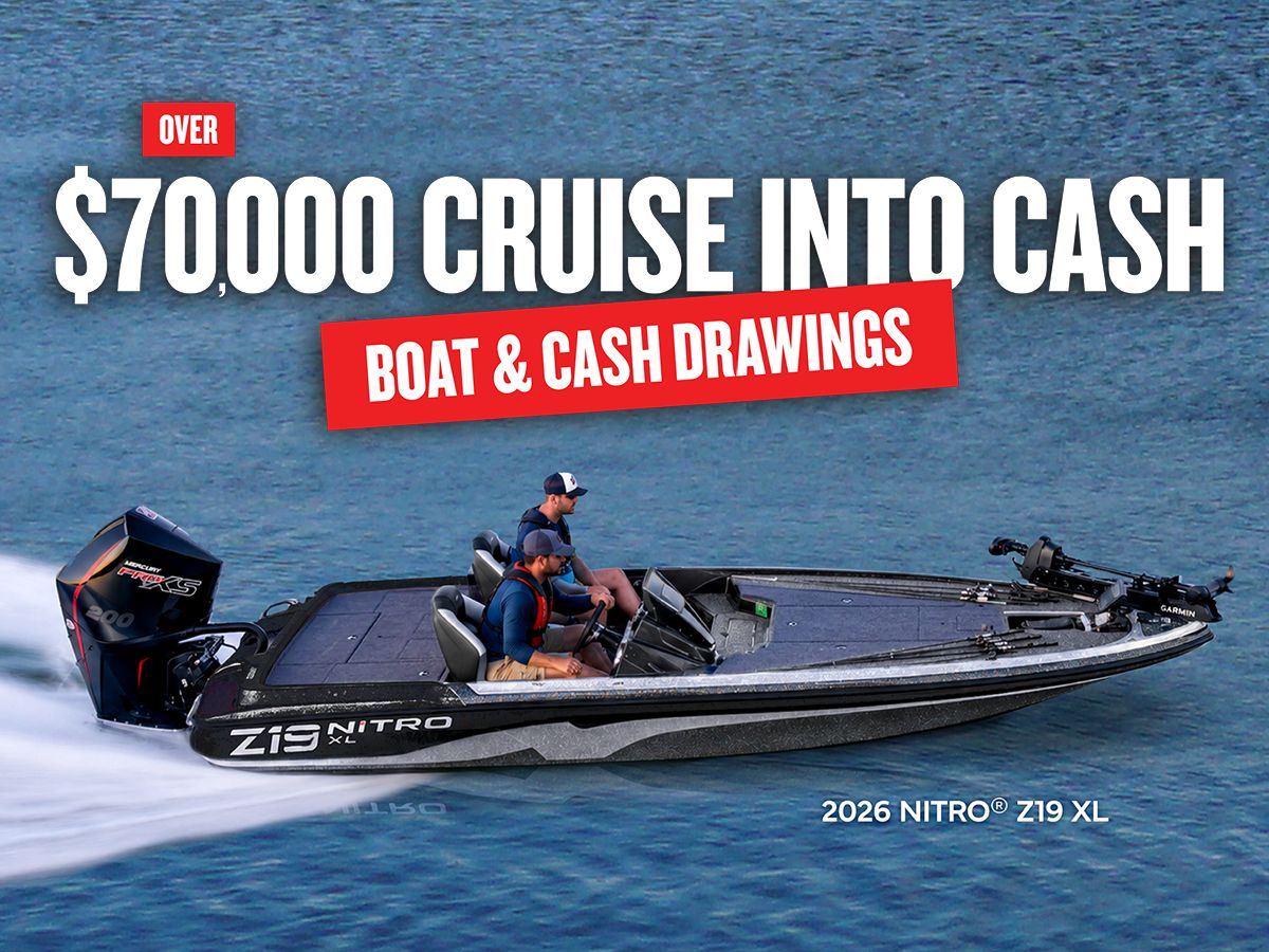 Over $70,000 Cruise Into Cash + Boat Drawings Promo Image
