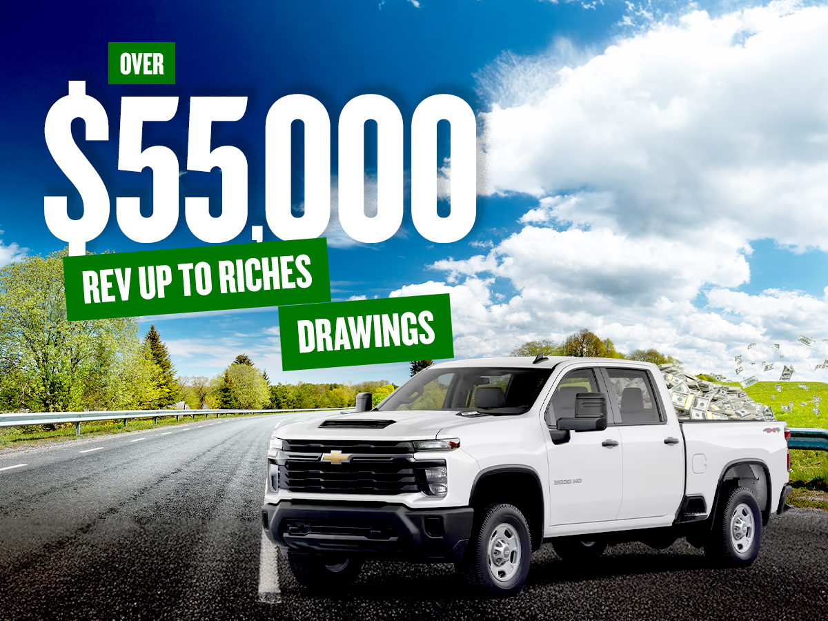 Over $55,000 Rev Up to Riches Drawings Promotion Image