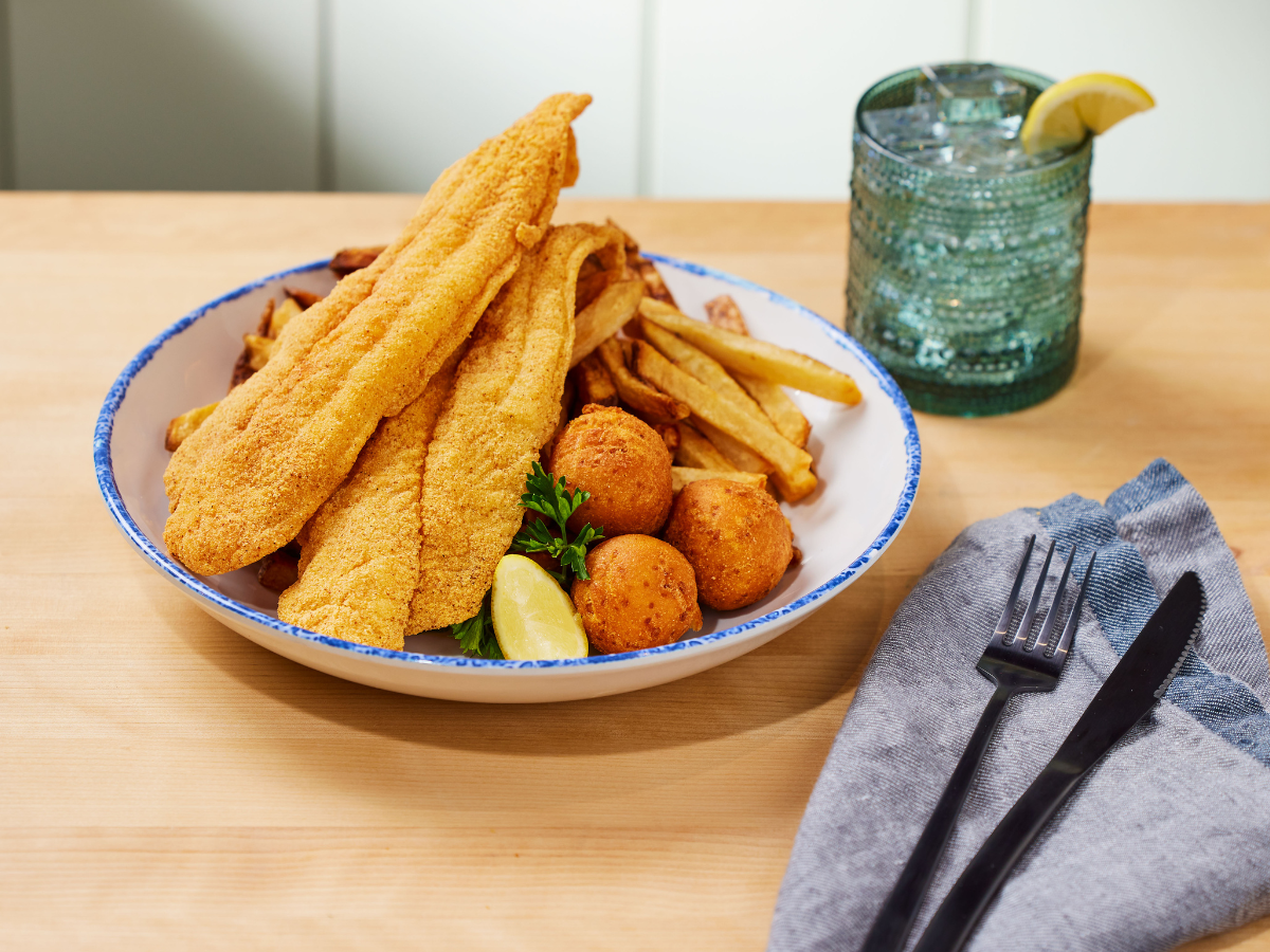 Fried Catfish Plate at Pinch of Southern Restaurant