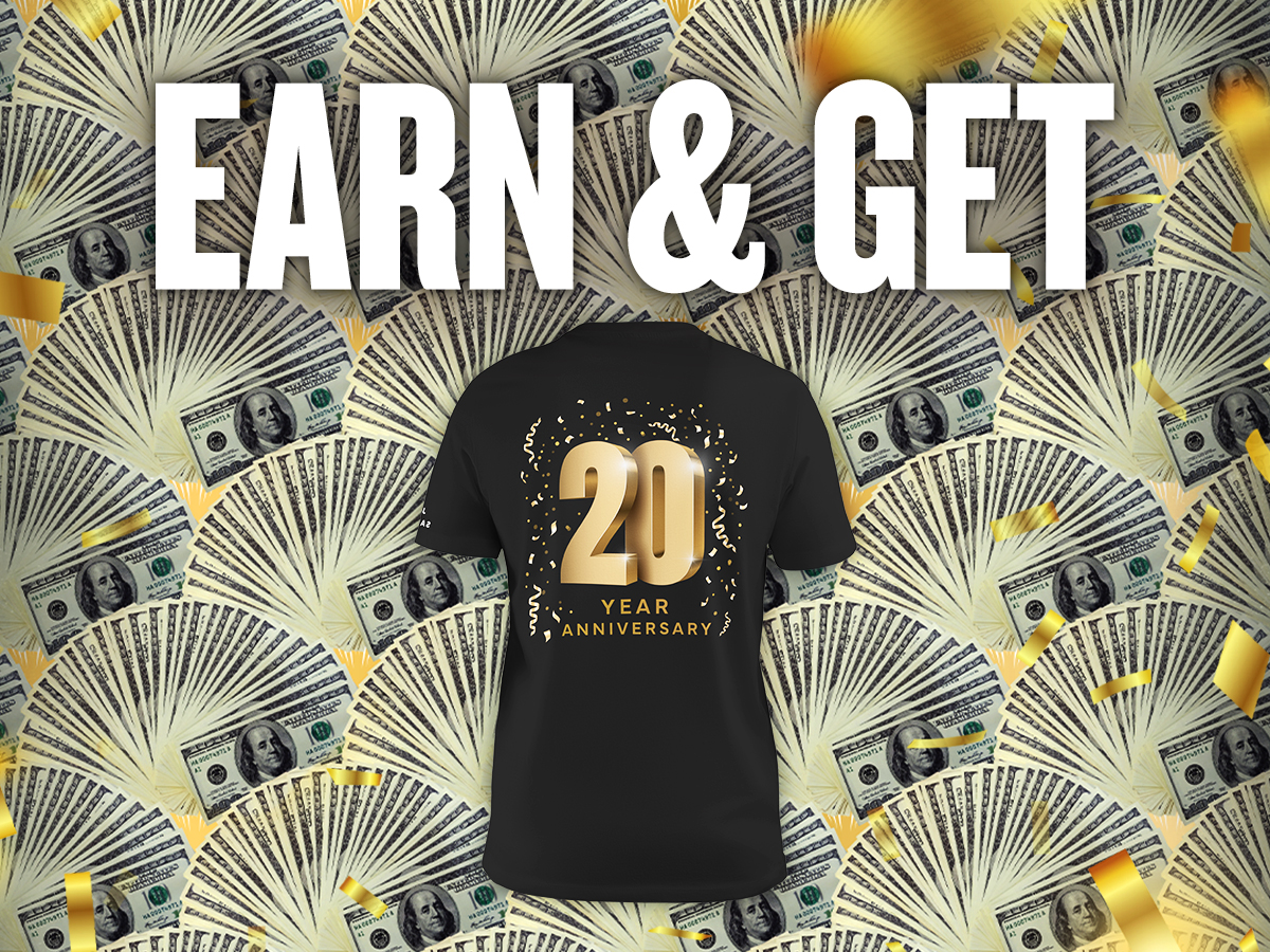 20th Anniversary T-Shirt Earn & Get