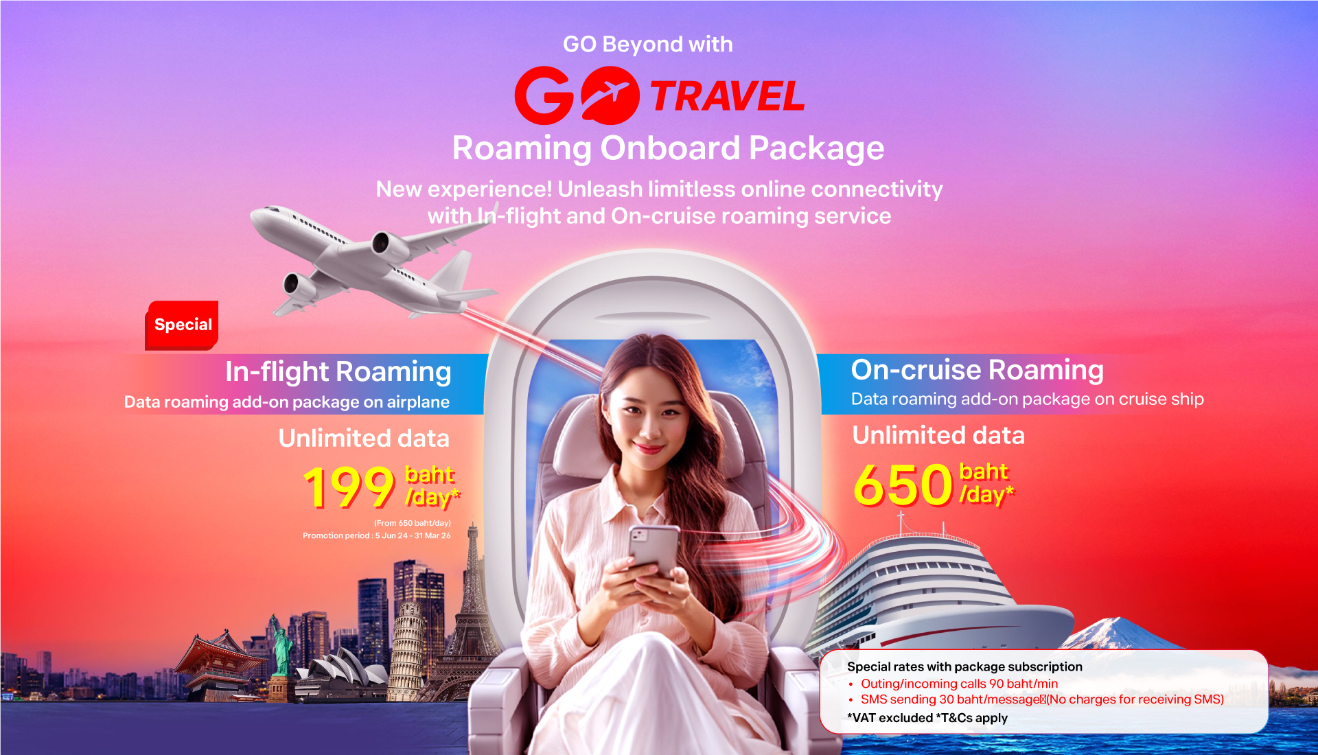 Travel abroad with Affordable Roaming Packages | True-dtac