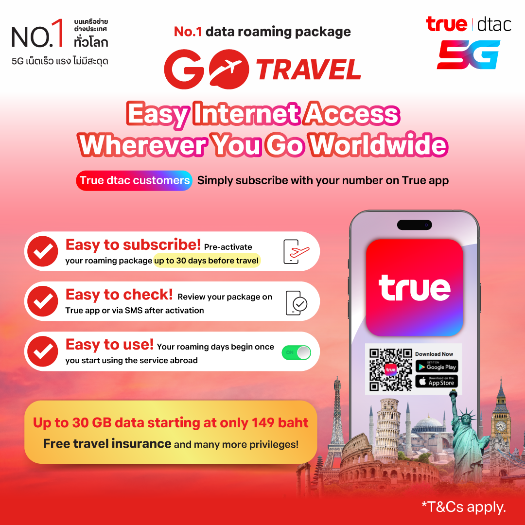 Travel abroad with Affordable Roaming Packages | True-dtac