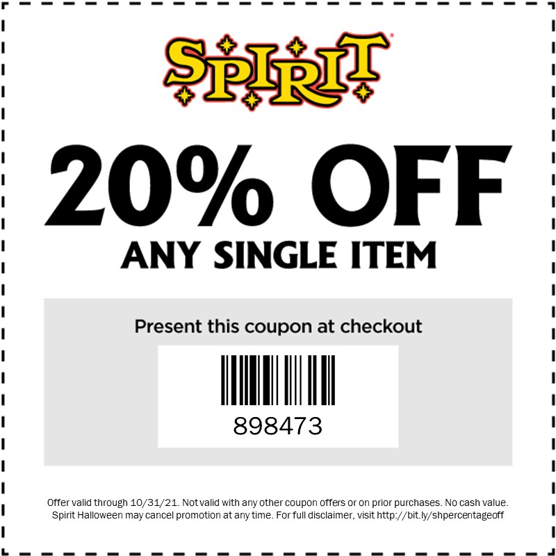 Harford Mall All Spirit Halloween 20 Off Coupon