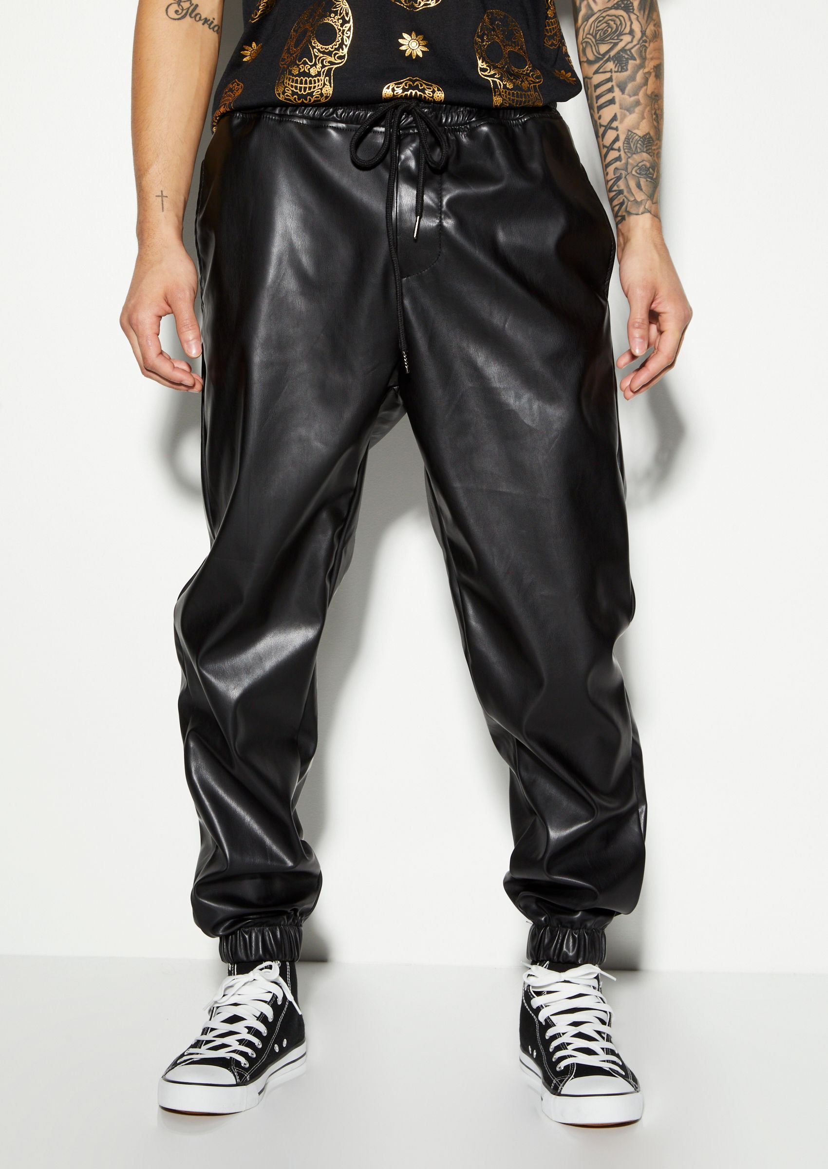 Buy Black Leather Harem Pants-S Online in Kuwait, Best Price at Blink|  Blink Kuwait