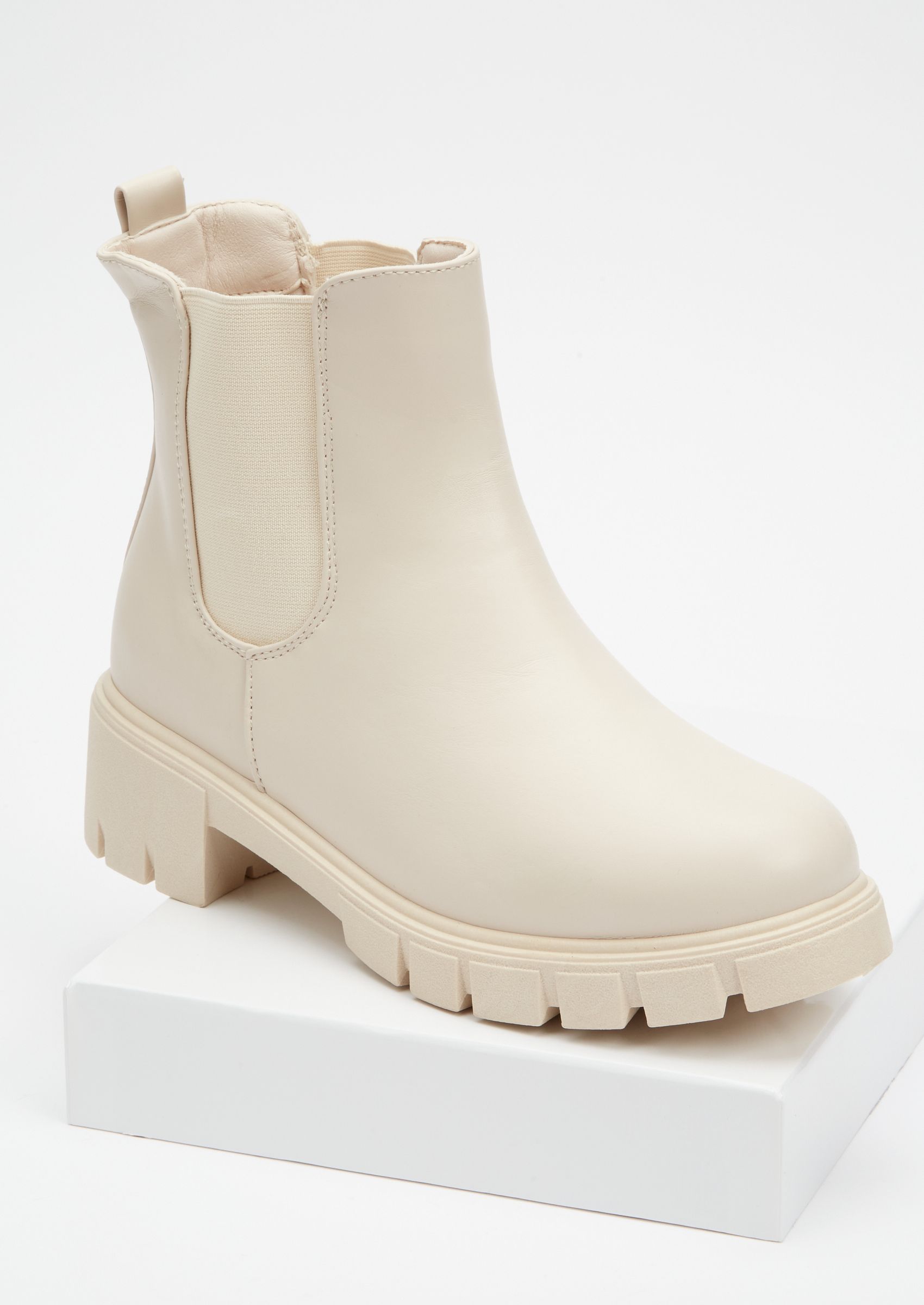 womens cream chelsea boots