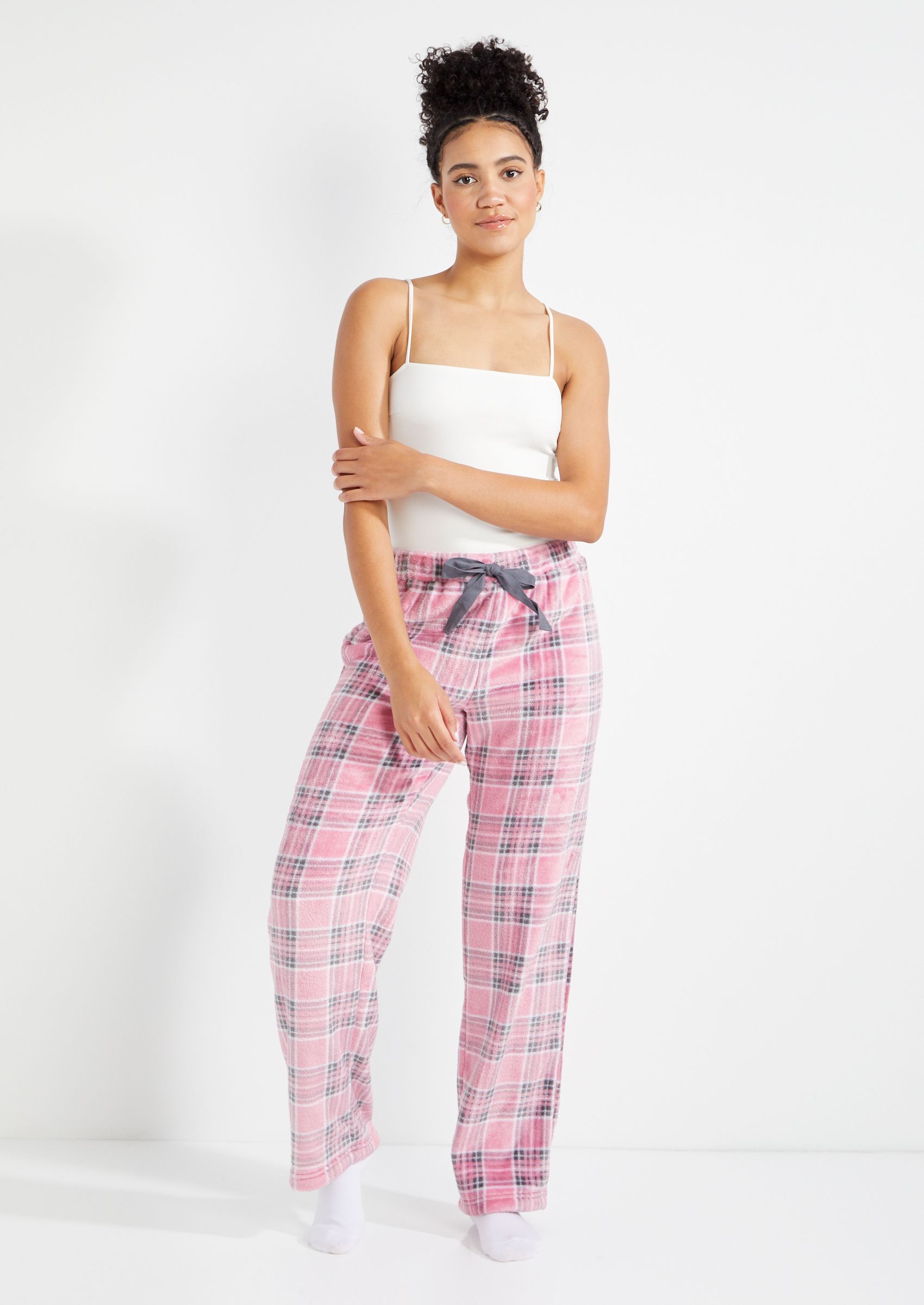 light pink plaid pants