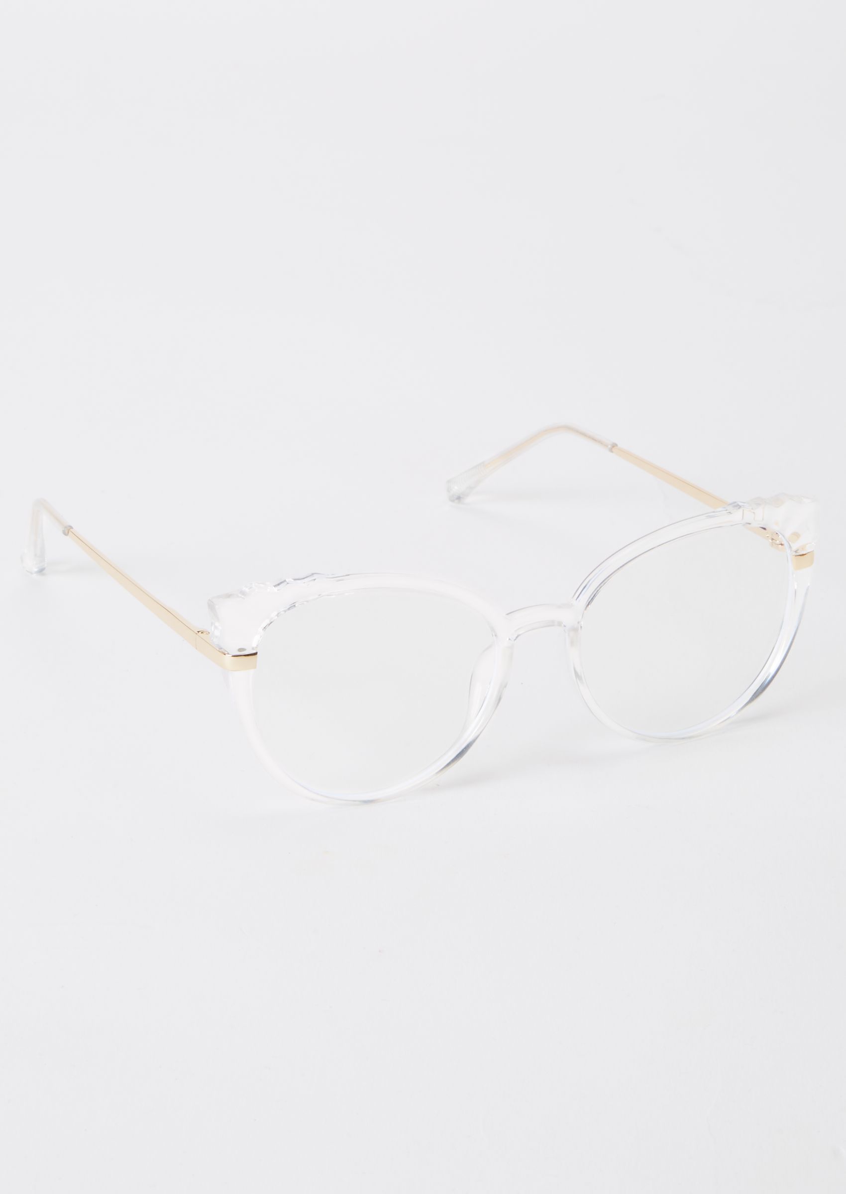 clear round blue light glasses