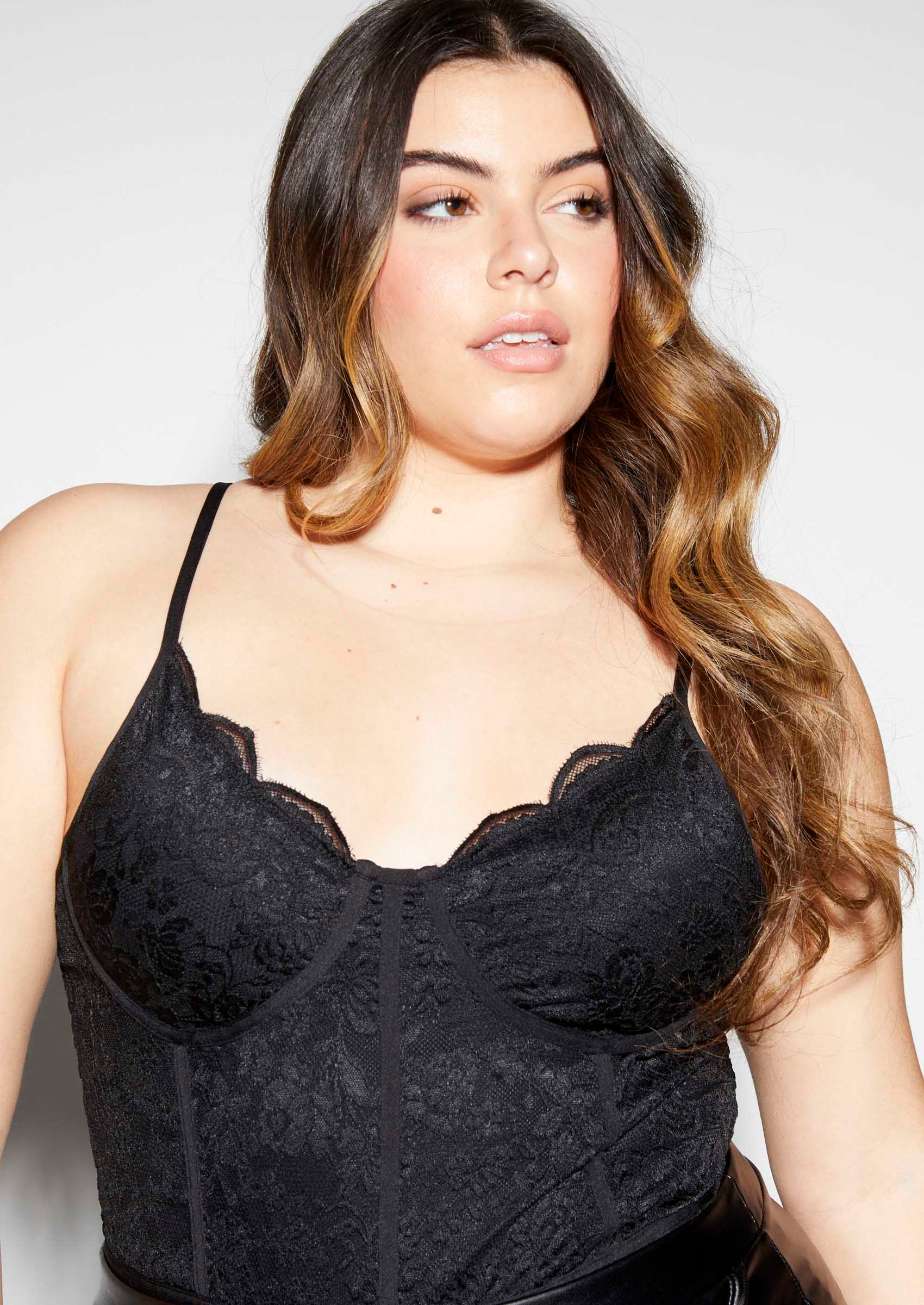 black corset bodysuit plus size