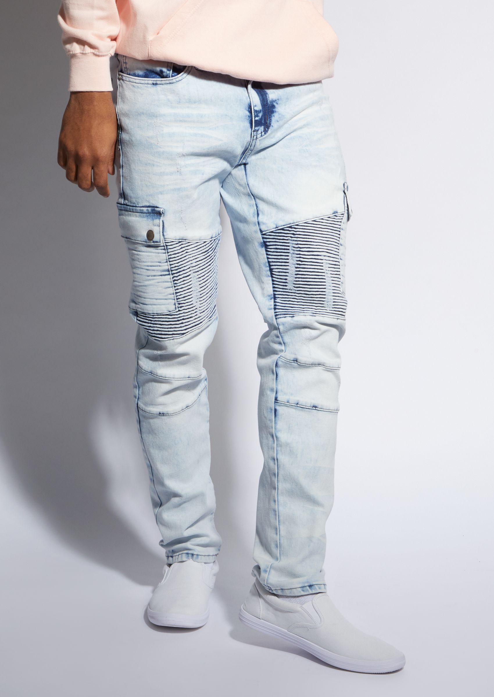 light washed moto jeans