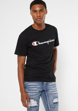 Het apparaat Verkeersopstopping Knorrig Champion Black Logo Tee | Sale Clothing | rue21