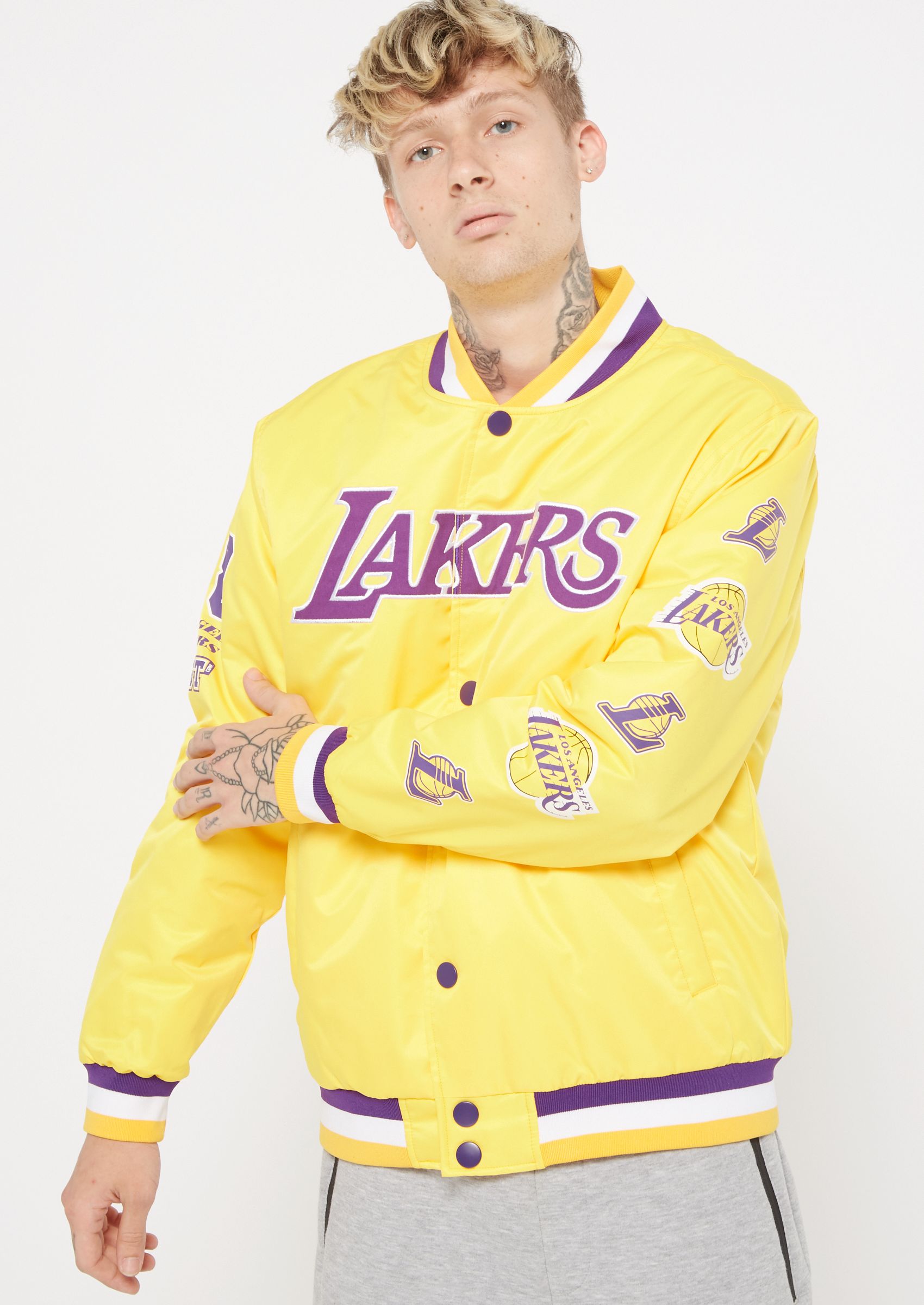 lakers varsity jacket yellow