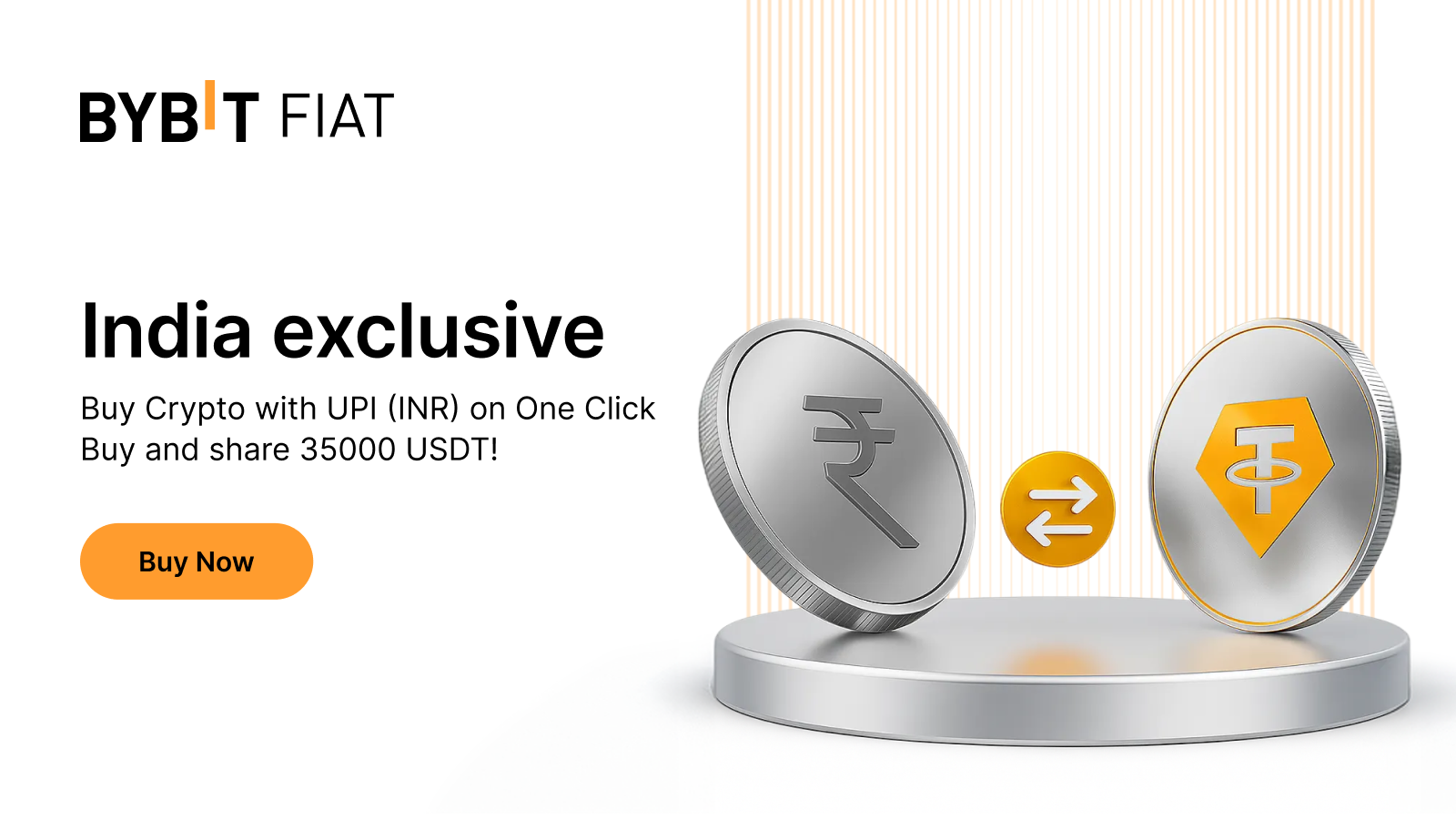 Bybit Announcement | [India exclusive] Buy Crypto with UPI (INR) on One  Click Buy and share 35000 USDT!