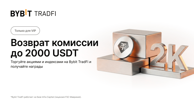 Только для VIP: торгуйте акциями и индексами и верните до 2000 USDT