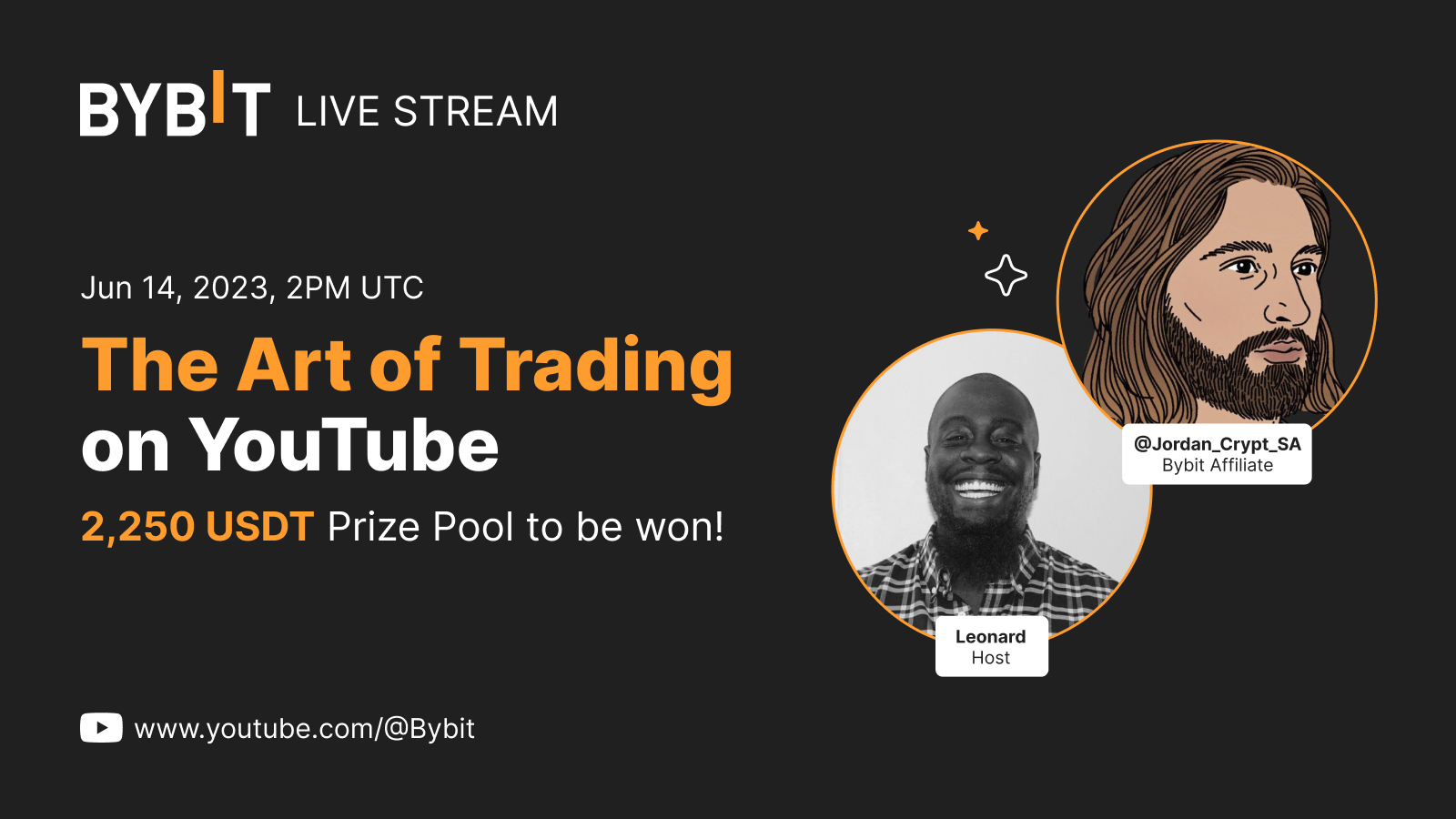 Bybit Announcement Catch the Art of Trading Live on YouTube Live Stream and Share the 2,250 USDT Prize Pool!