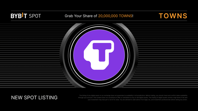 New listing: TOWNS/USDT and TOWNS/USDC— Grab a share of the 20,000,000 TOWNS prize pool