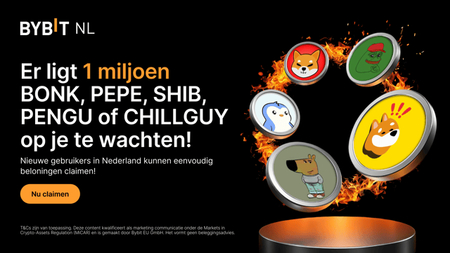 [Nieuwe gebruikers] 1 miljoen BONK, PEPE, SHIB, PENGU of CHILLGUY voor elke nieuwe gebruiker in Nederland