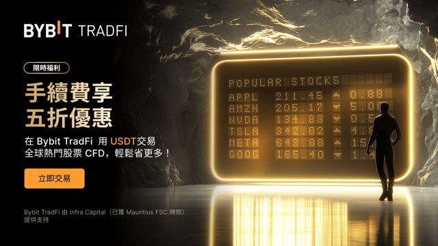 🔥 限時活動：在 Bybit 交易股票 CFD，手續費五折！