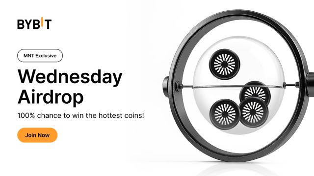 Wednesday Airdrop (MNT exclusive): Win hot coins—100% guaranteed. First come, first served!