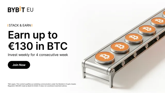 Stack & Earn: Invest weekly for 4 consecutive weeks — earn up to €130 in BTC!