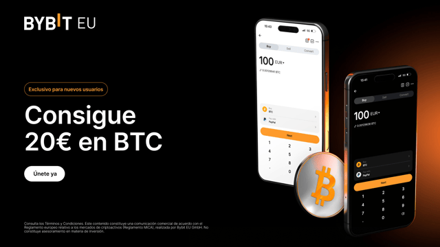Recompensa de bienvenida de Bybit EU: regalo de BTC por valor de 20 €