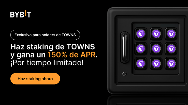 Únete a la fiesta TOWNS: ¡Haz staking de TOWNS para ganar un 150% de APR y compartir un fondo de premios de 500,000 TOWNS!