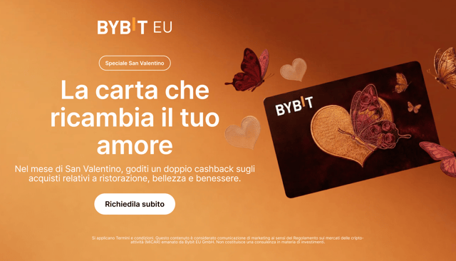 Speciale carta di San Valentino: Doppio cashback su ristoranti, bellezza e benessere