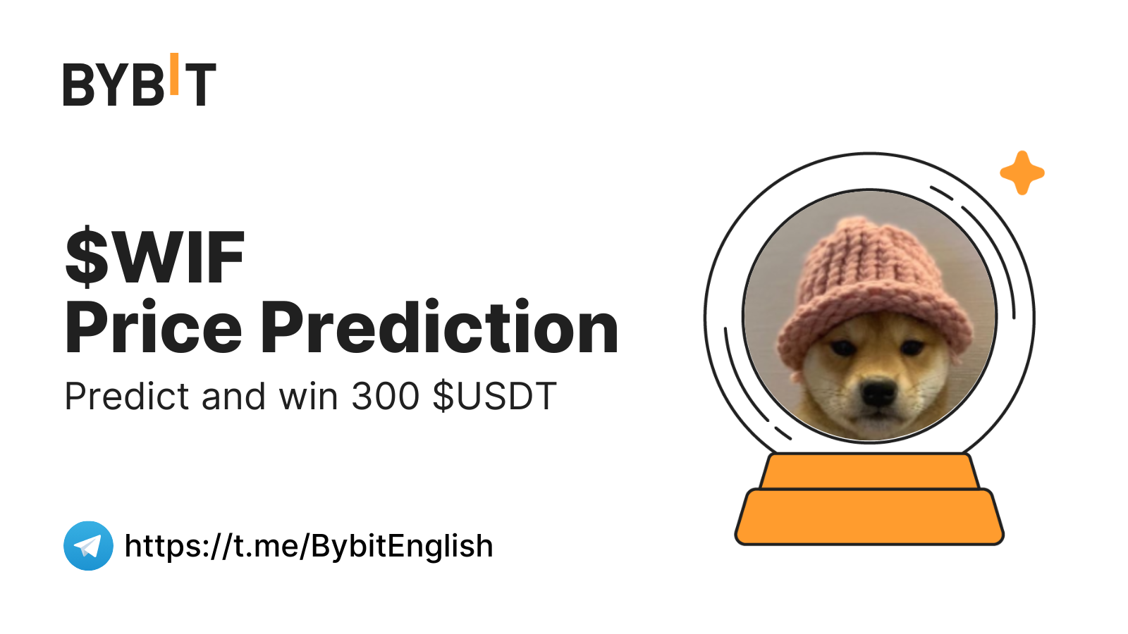 Bybit Announcement | Bybit Community Prediction Draw: Predict WIF Price and  Win 300 USDT! 🔮