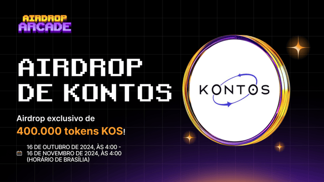 Airdrop da Kontos: Participe da Kontos e ganhe uma parte dos 400.000 tokens KOS!