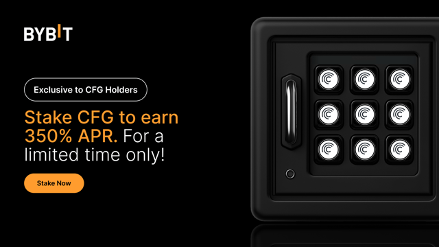 Join the CFG party: Stake CFG to earn 350% APR and share a 50,000 CFG prize pool!