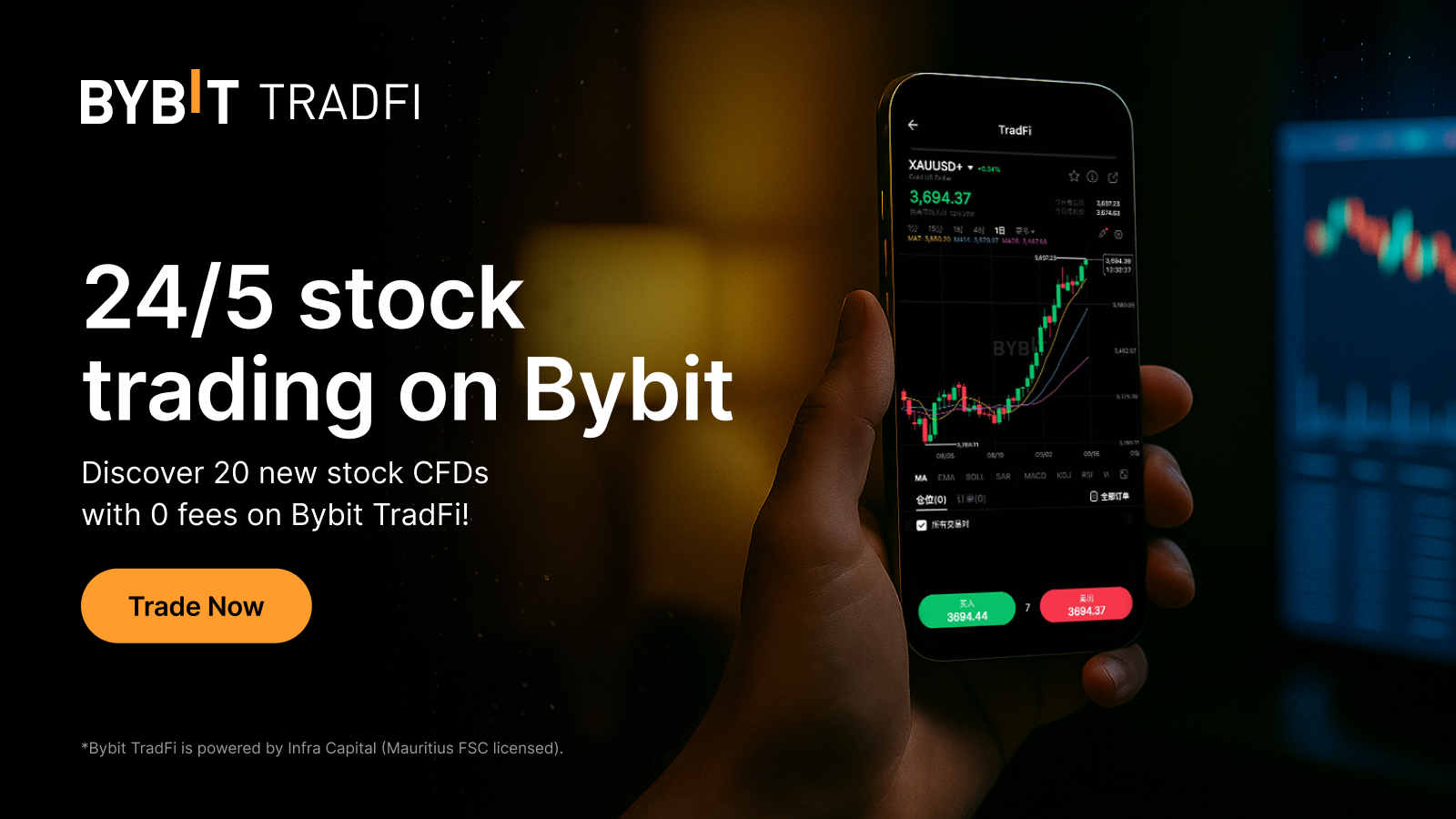 Bybit TradFi now supports 24/5 stock trading!