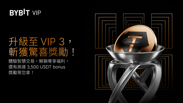 升級至 VIP 3：智慧交易、節省更多，最高 3,500 USDT 體驗金等您贏！