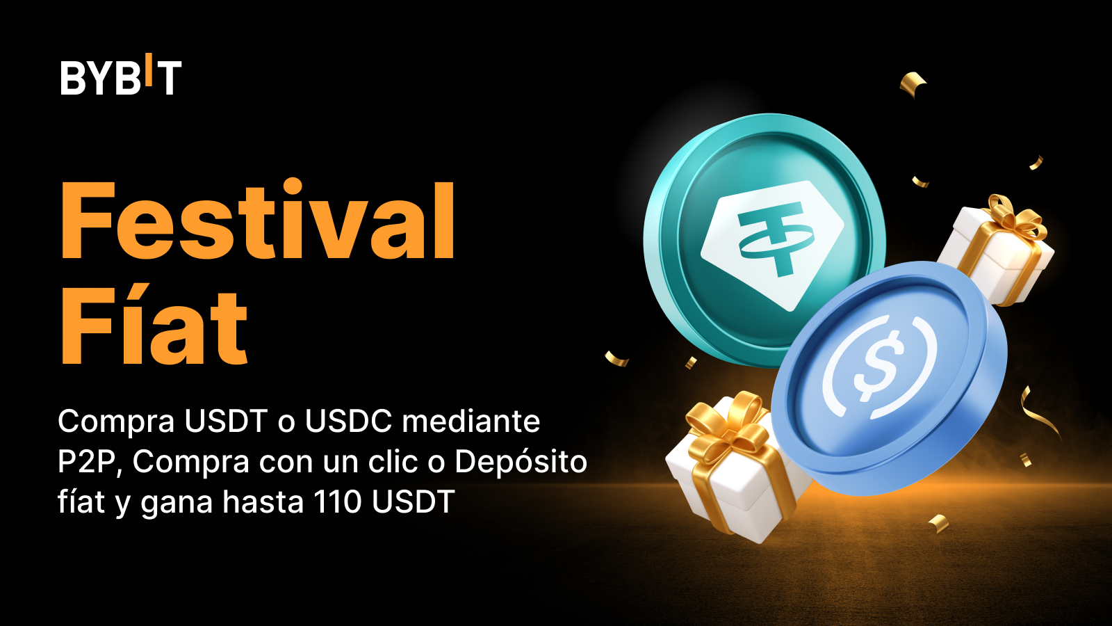 Bybit Announcement | Festival Fíat Compra USDC o USDT mediante fíat y  llévate una parte del fondo de premios de 30,000 USDT.