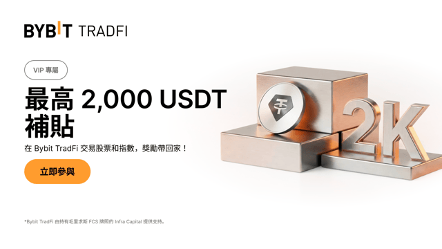 [VIP 專屬] 交易股票和指數，贏高達 2,000 USDT 補貼
