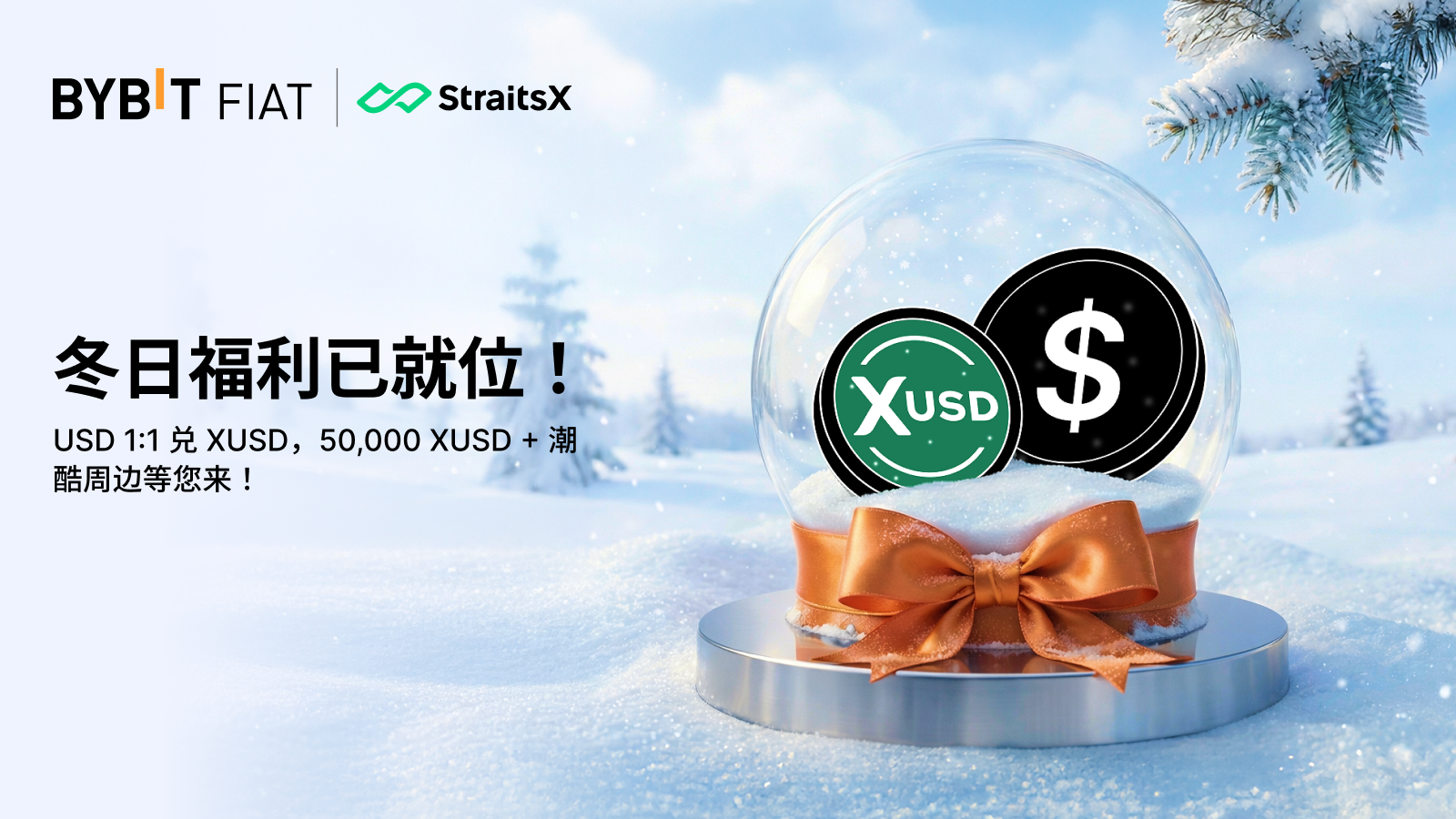 Bybit Announcement | StraitsX (SWIFT) 充值有礼：50,000 XUSD + 专属冬日周边等您赢！