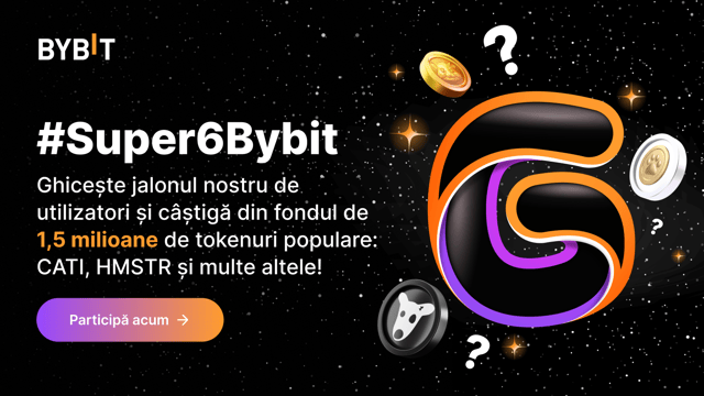 #Super6Bybit: ghicește jalonul nostru de utilizatori și câștigă dintr-un fond de 1.500.000 de tokenuri în tendințe!