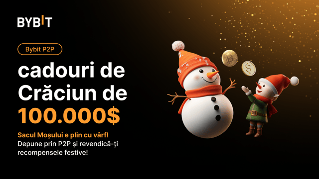 Extravaganța de Crăciun Bybit P2P: Despachetează cadourile speciale ale Moșului, te așteaptă 100.000$ în recompense festive!🎁