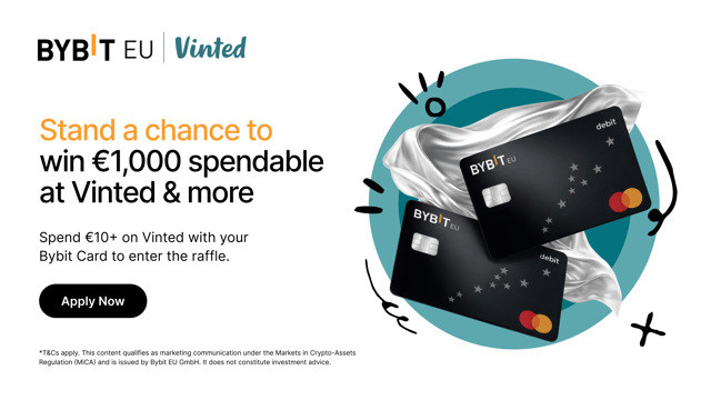 Bybit EU x Vinted: Unlock 20% Cashback and Stand a Chance to Win a €1,000 Voucher Spendable at Vinted & More!
