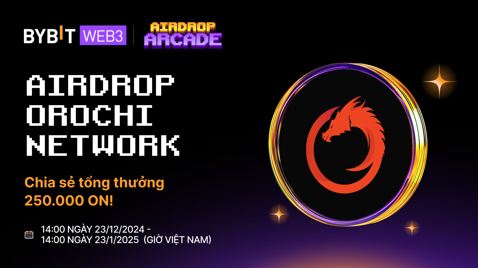Bybit Announcement | Airdrop Orochi Network: 250.000 ON Đang Chờ!