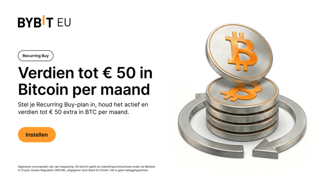 Recurring Buy: verdien tot € 50 extra in BTC per maand