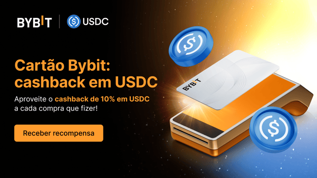 Cartão Bybit: ganhe cashback em USDC cada vez que usar!
