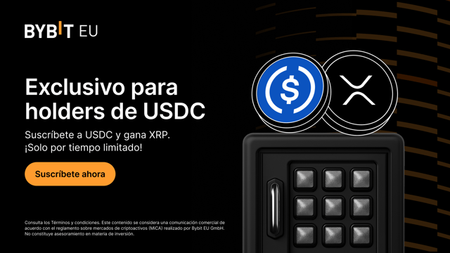 Rewards Service de Bybit EU: Suscríbete a USDC para ganar un 100% de APR con XRP