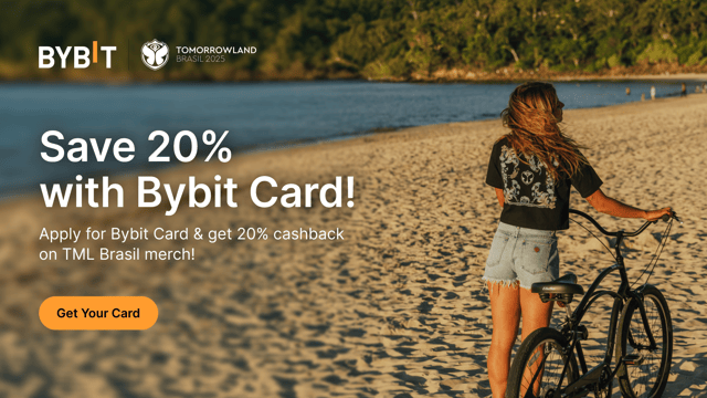 Unlock 20% cashback at Tomorrowland Brasil merch store with your Bybit Card!