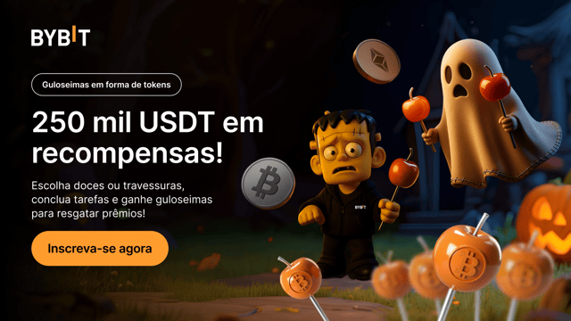 Doces em forma de tokens: sem travessuras. Apenas 250.000 USDT em recompensas incríveis!