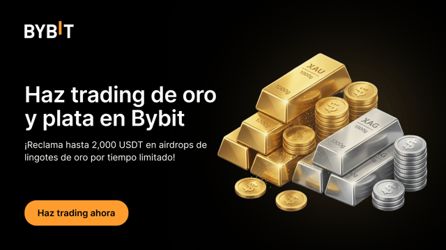 Haz trading de oro y plata en Bybit: ¡reclama hasta 2,000 USDT en airdrops!