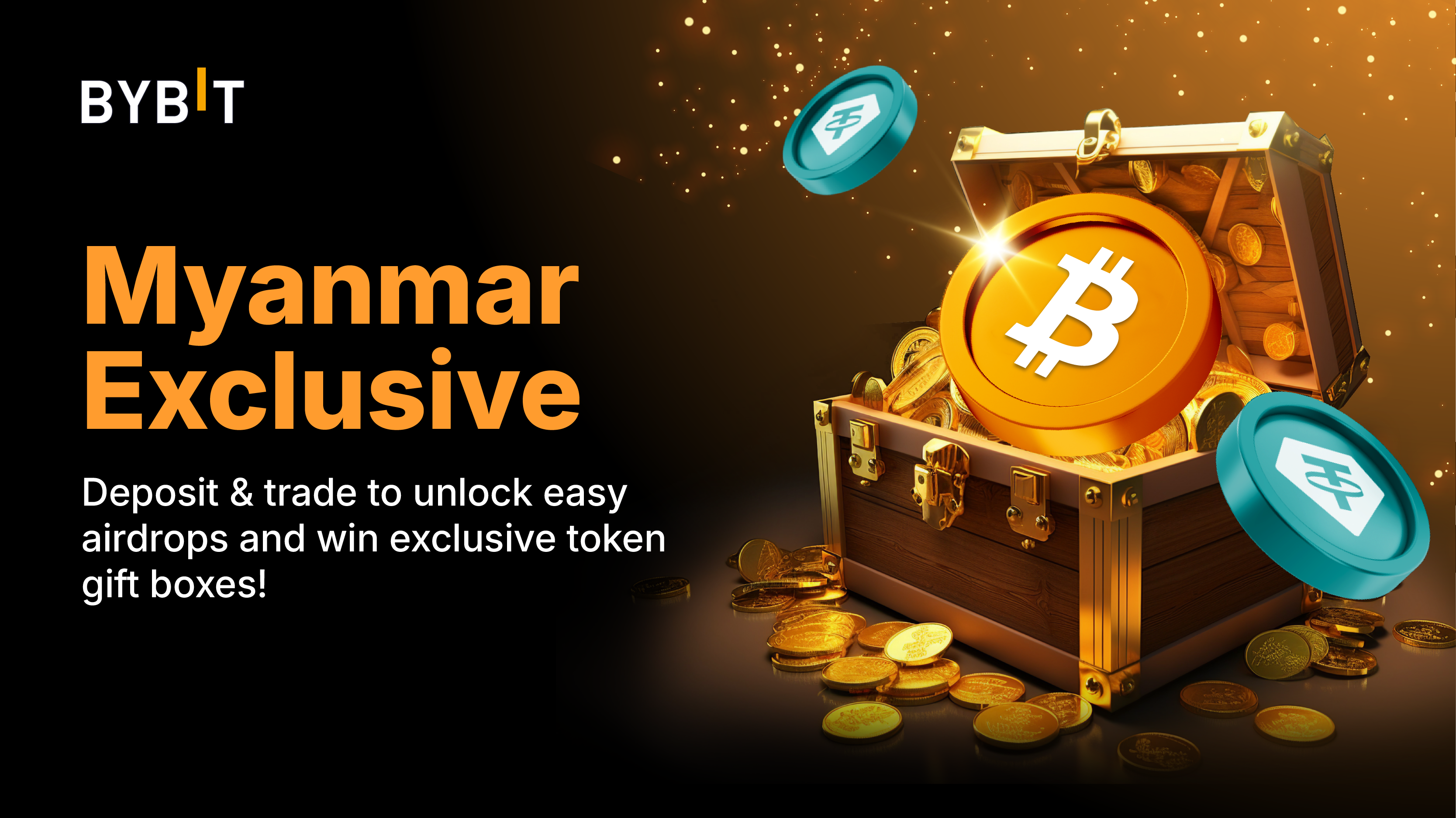 Bybit Announcement | [Myanmar Exclusive] Claim Your Share of a $5,000  Airdrops and Win Exclusive Token Gift Boxes!