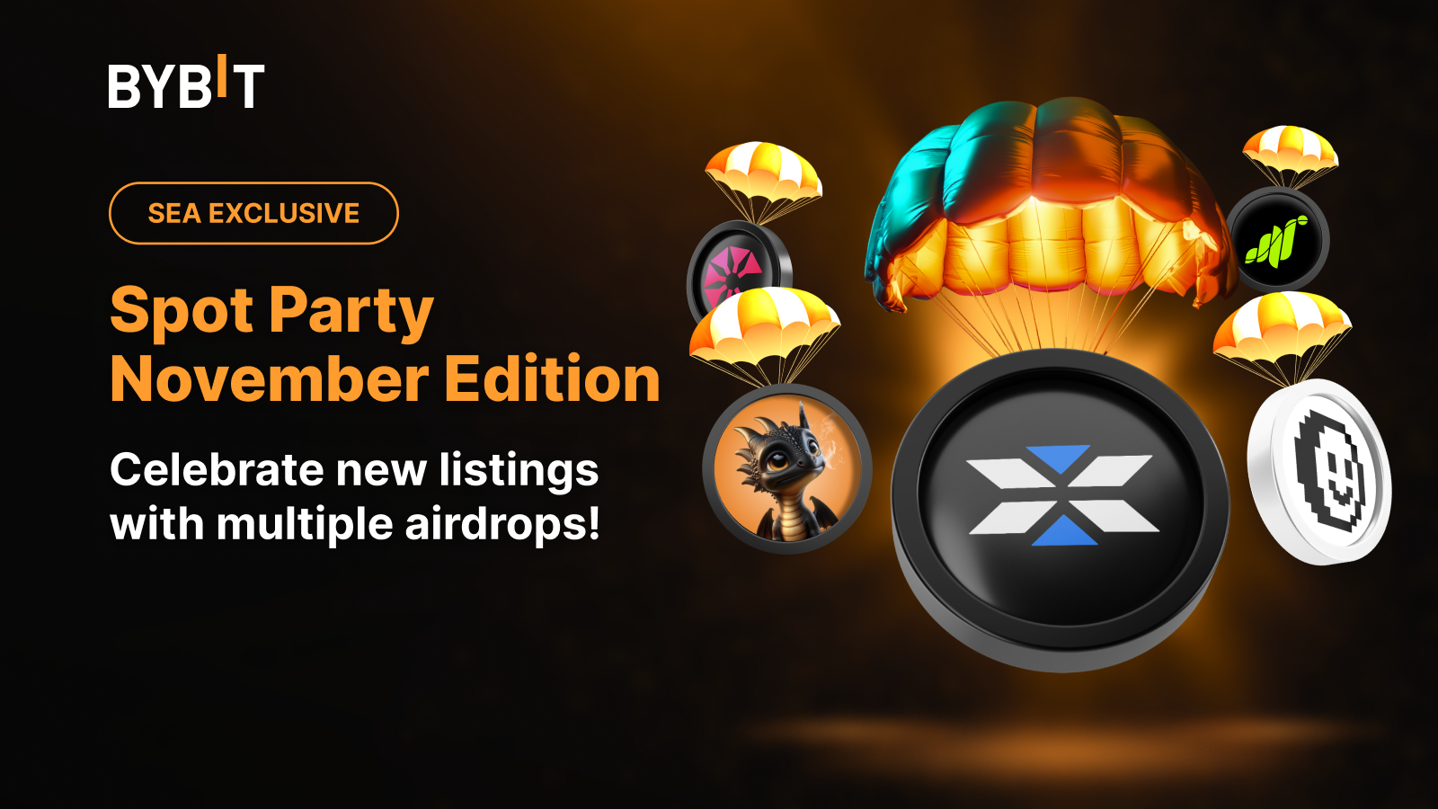Bybit Announcement | SEA Spot Party November Edition: Celebrate PUFF, X,  COOK, GRASS, and SMILE Listings With Multiple Airdrops!