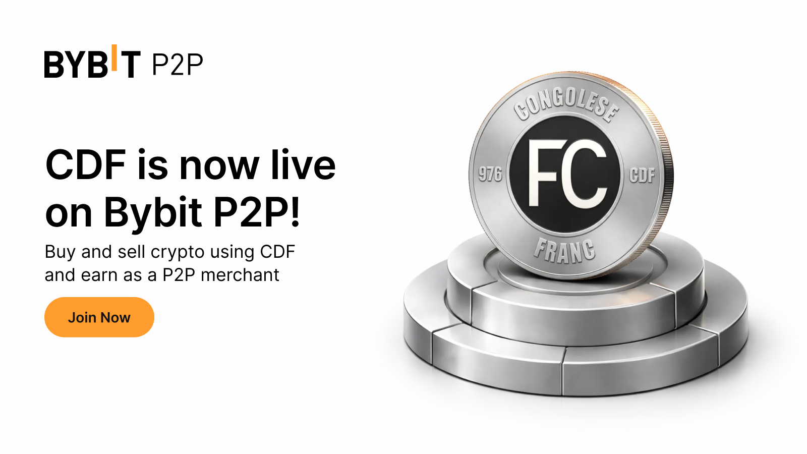 Bybit P2P now supports CDF (Congolese Franc): Become a merchant today!