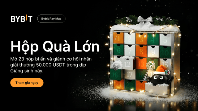 Bybit Pay’Mas: Hộp quà lớn — Kiếm chìa khóa, mở 23 hộp bí ẩn và giành thưởng trị giá 50.000 USDT!