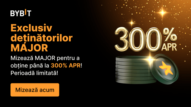 Deblochează întregul potențial al deținerilor tale de MAJOR: mizează MAJOR pentru a te bucura de până la 300% APR! 🚀