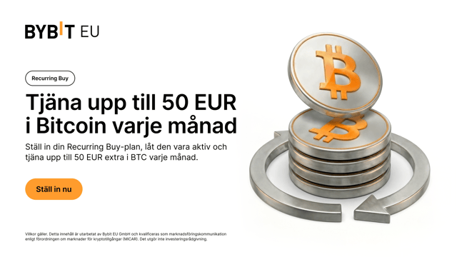 Recurring Buy: Tjäna upp till 50 EUR extra i BTC per månad